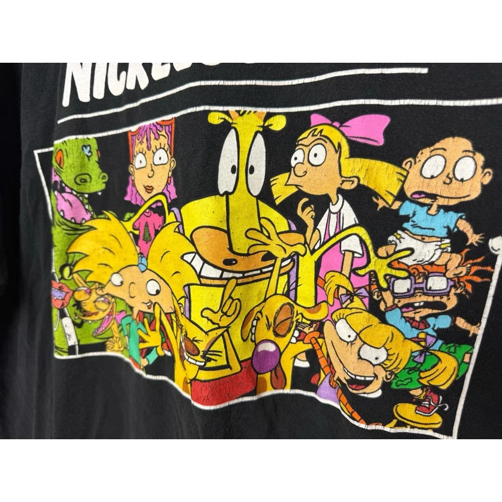 Nickelodeon Black Best of the 90’s Graphic Print T-Shirt Short Sleeve Y2K 90’s